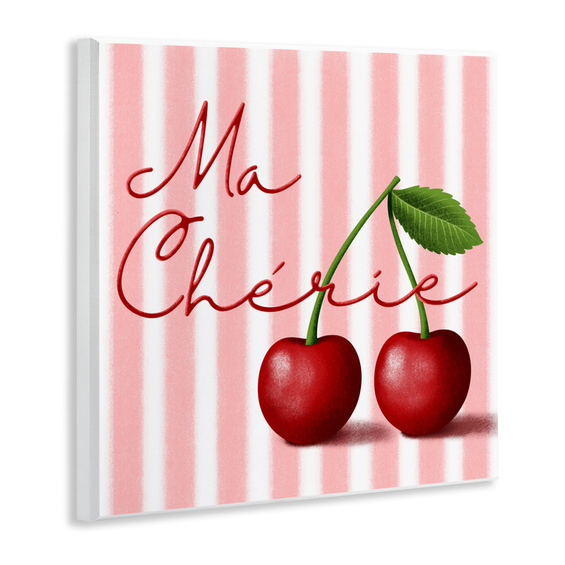 Plaque murale Ma Cherie Stripes & Cherries, design par Marcus Prime
