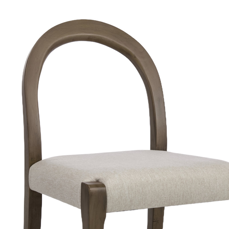 Elena Set of Two Solid Oak Dining Chairs, Silver Oak, Oatmeal