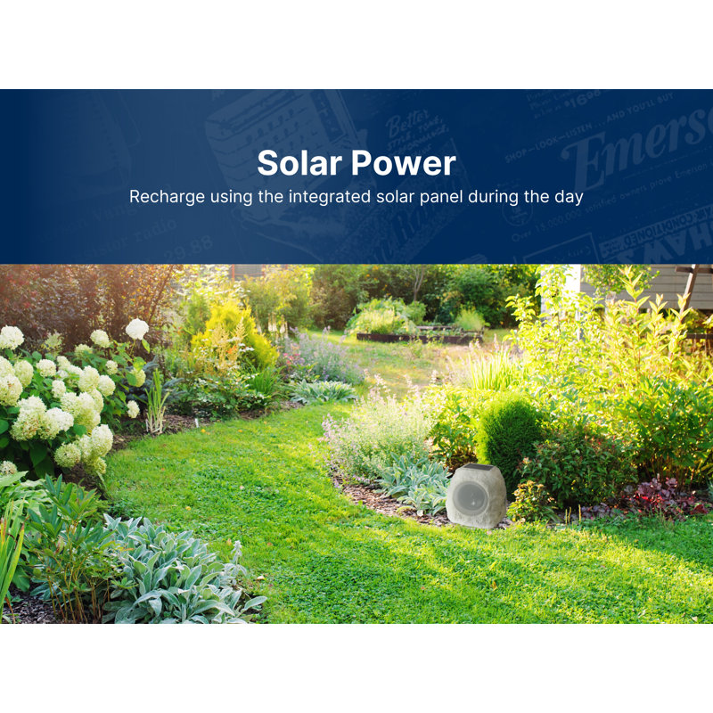 Outdoor Waterproof Solar Charging Rock Party Multicolor LED Bluetooth Speaker for Garden Accent