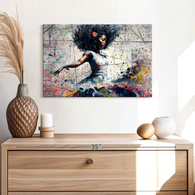 " African Dancer " by Harper D., 16" H x 24" W x 1.25" D