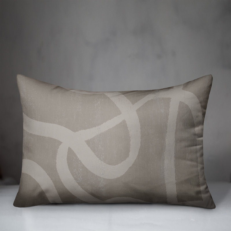 Modern Beige Lines I Throw Pillow
