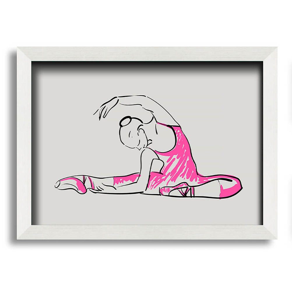 Gerahmtes Wandbild Grey Pink Ballerina 2