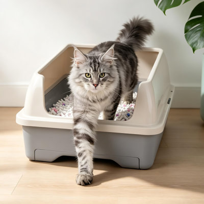 SwiftDry All-In-One Cat Litter Box, 7-Day Odor Control & Dust-Free Pellet System