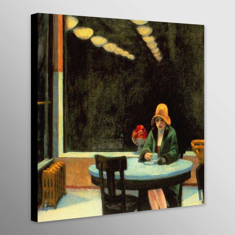 Automat by Edward Hopper - Print on Canvas, 97cm H x 97cm W x 4cm D