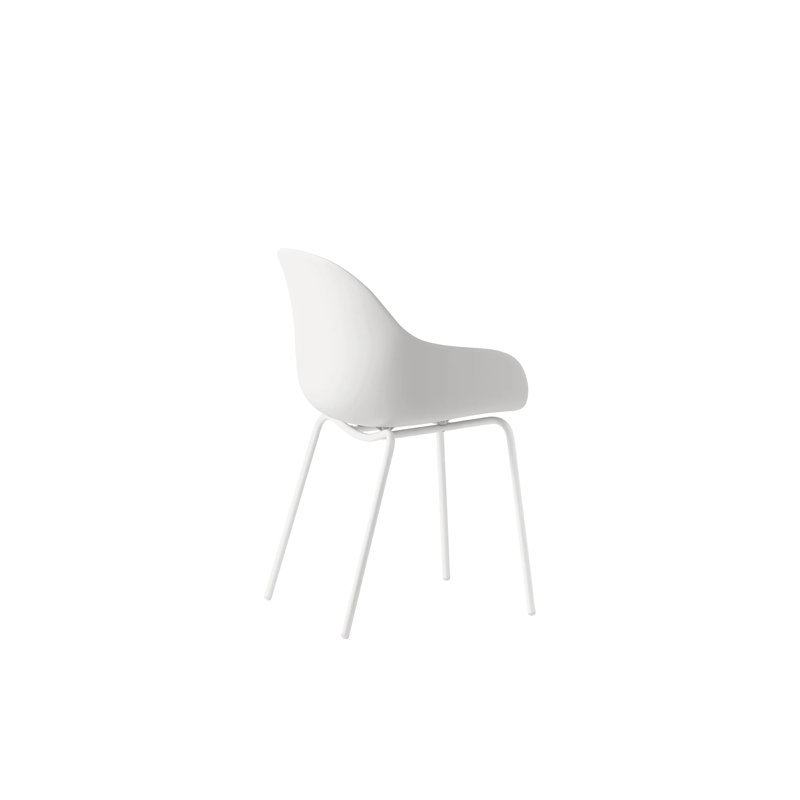 Academy Armchair with Metal Frame and Plastic Seat, Matt Optical White, Matt Optical White
