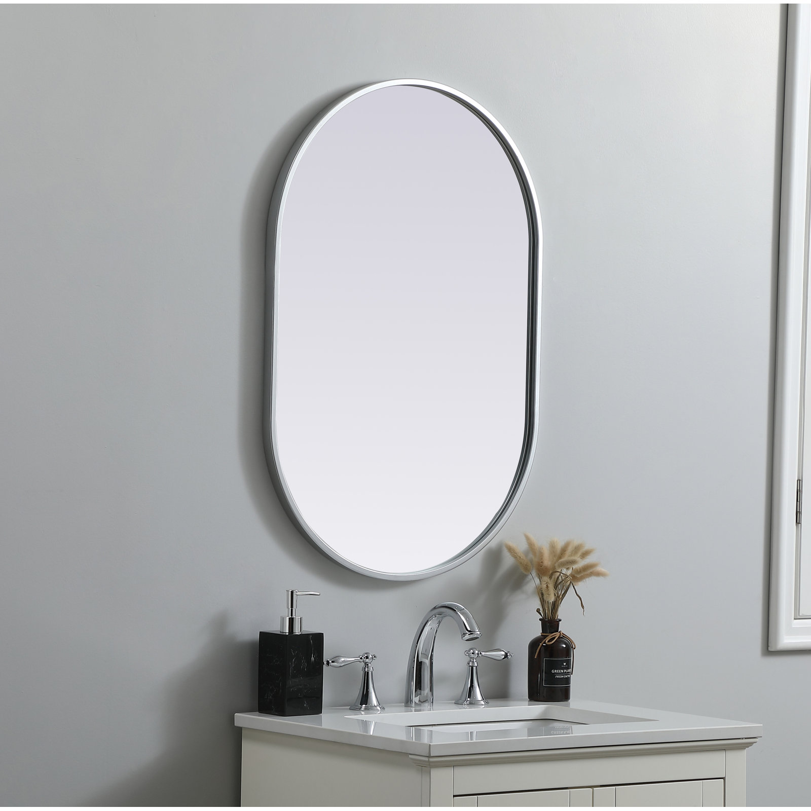 Sabine Accent Mirror, 30" x 20", Silver