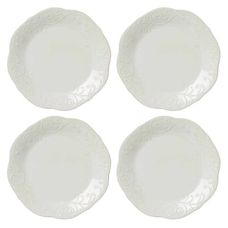 French Perle 4-Piece Dinner Plate Set