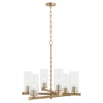 Keyanah 6 LightT Chandelier | Aged Brass