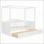 Lit de jour simple à baldaquin en bois avec 2 tiroirs, conception intemporelle et rangement compact pour les chambres modernes