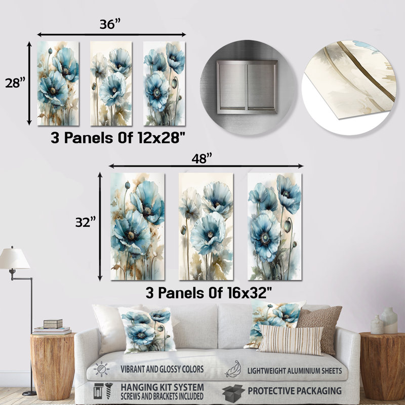 Ensemble de salon radiant 3 pièces «Poppy», H 28 po x l 36 po