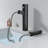 Bathroom Sink Faucet with Pull Out Sprayer, Fahrenheit Degree Temperature LED Digital Display Faucet 2 Water Flow Modes Brass Bathroom Faucets for Sink 1 Hole (Matte Black)