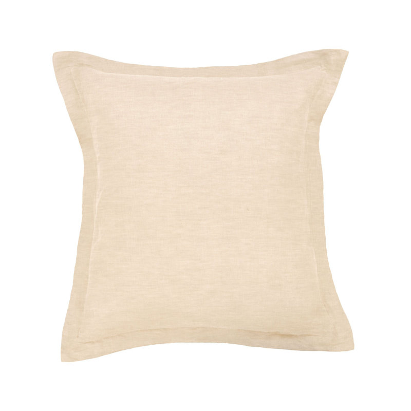 Putty Heather French Linen Flanged Euro Sham 27.5" x 27.5"