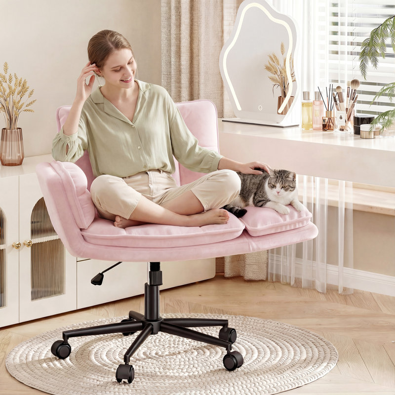 Chaise de bureau Criss-Cross avec accoudoirs réglables, hauteur et inclinaison, Rose