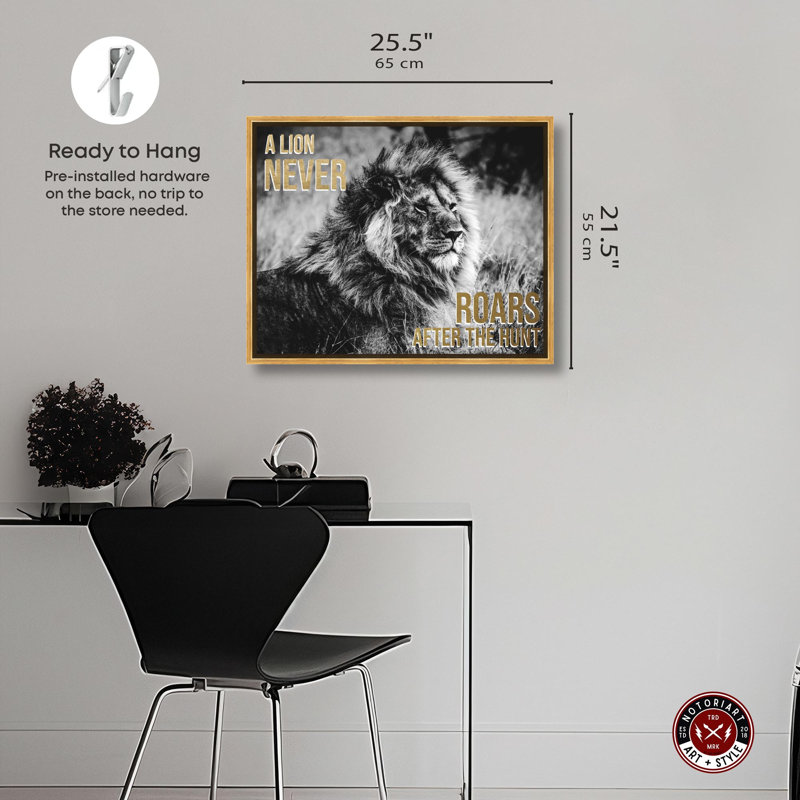 «Success Is Silent», reproduction de citations sur toile par Notoriart, Cadre doré, H 21 po x l 25 po