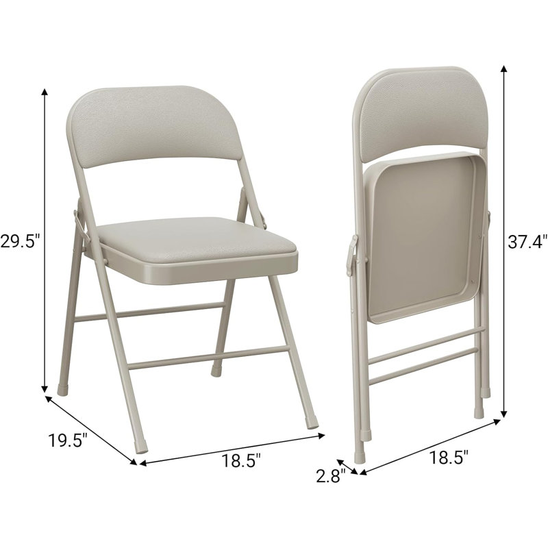 Folding Chairs 2 Pack With Padded Cushion and Back, Foldable Chair With Metal Frame Hold Up to 350 Pounds, Portable Folding Chair Suitable for Dining Room Home Office