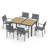 7-Piece Outdoor Dining Set, 6-Person Outdoor Table and Chairs with Rectangular HDPS Top & Weather-Resistant Metal Frame, All-Weather Patio Dining Set for Backyard, Deck, Garden-516156725