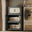 Armoire de rangement pliante en plastique 5 niveaux avec porte magnétique et roulettes-121063283