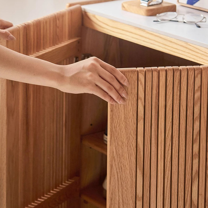 Rangement pour chaussures en bois massif Burlywood