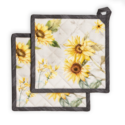 Maison d'Hermine Candice 100% Cotton Pot Holder Set - 8" x 8"