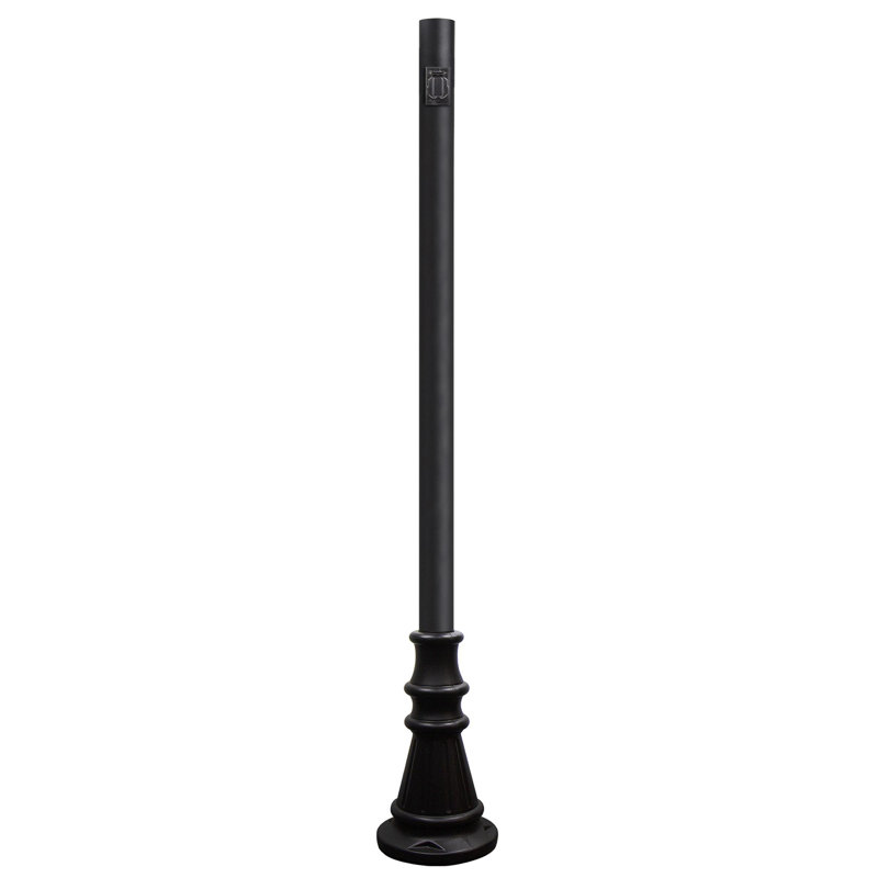 Solus 6ft. Surface Mount Lamp Post with Convenience Outlet and Decorative Base Cover