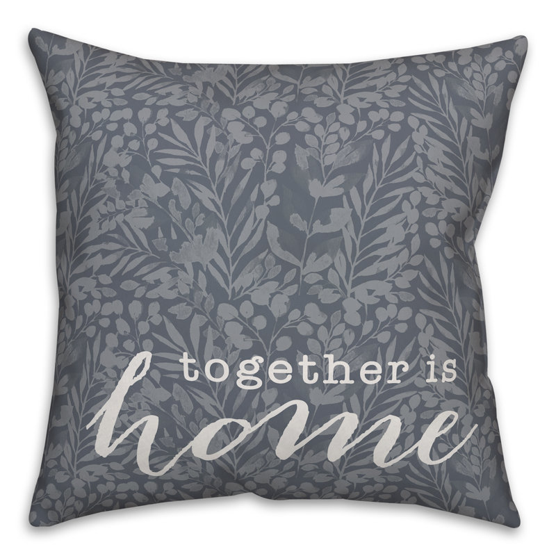 Outdoor Reversible Throw Pillow, 18" H x 18" W, Slate