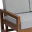 Causeuse d'extérieur en bois de teck massif Gustina avec coussin et accoudoirs-1118500610-1118507691