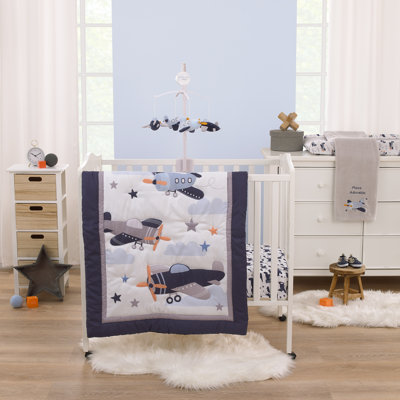 Little Love by NoJo Soar High Little One Valeri 3 Piece Nursery Mini Crib Bedding Set