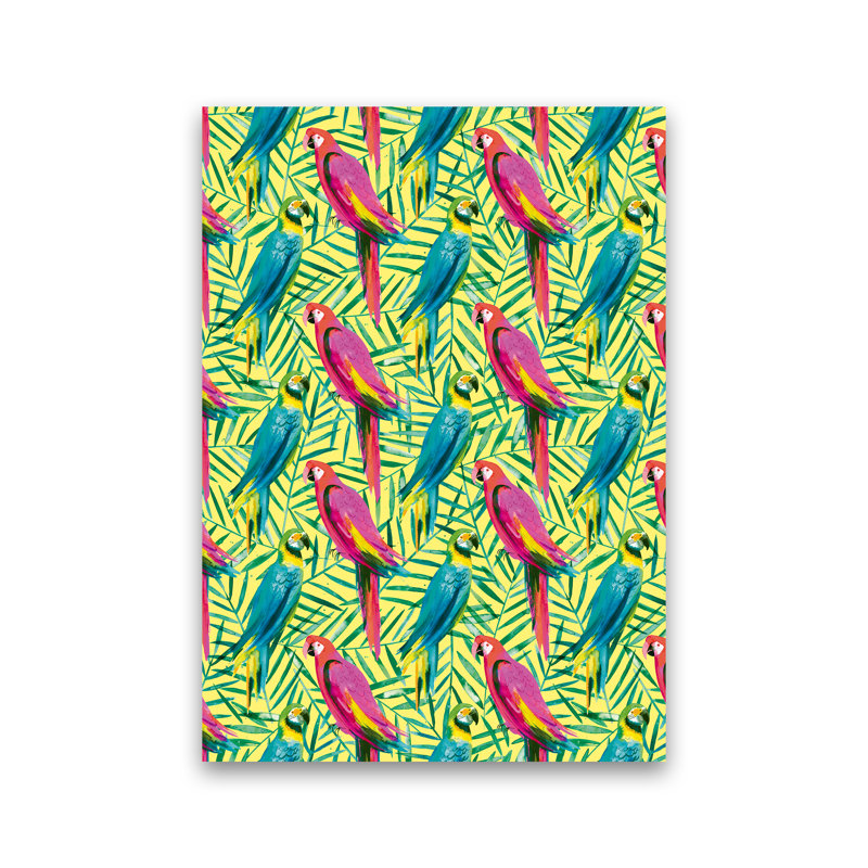 Tropical Parrots Palms - Print, No Framed, 42cm H x 30cm W x 1cm D