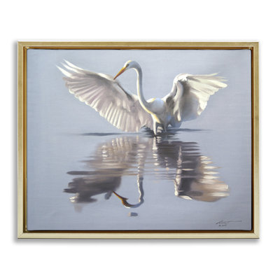 «Egret with Beautiful Wingspan», art mural sur toile par D. Rust