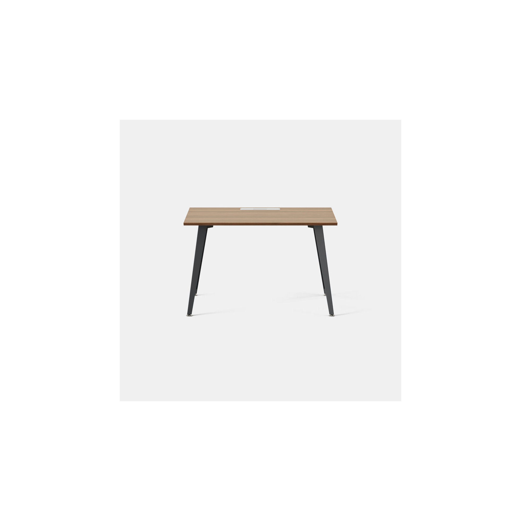 Office Desk, 30" H x 48" W x 24" D, Walnut, Charcoal