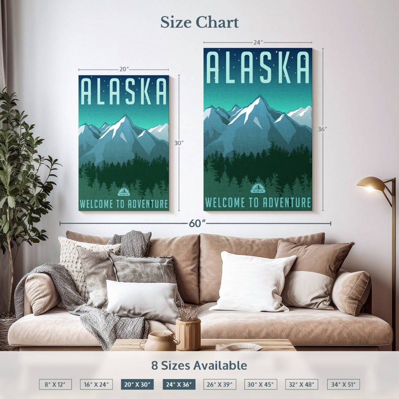 Aime Alaskan Adventure Welcome, H 36 po x l 24 po