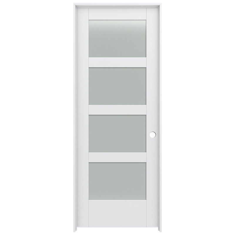 Porte intérieure pré-montée en verre givré MODA 4-Lite, 32 po x 80 po, À droite