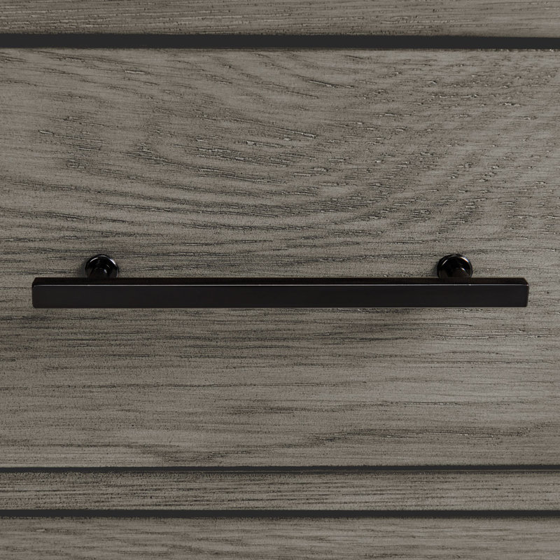 Armes 70'' Gray Oak Veneer Server with Glass Doors
