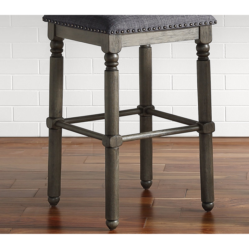 Tabouret rembourré à hauteur de comptoir, Gris, Gris