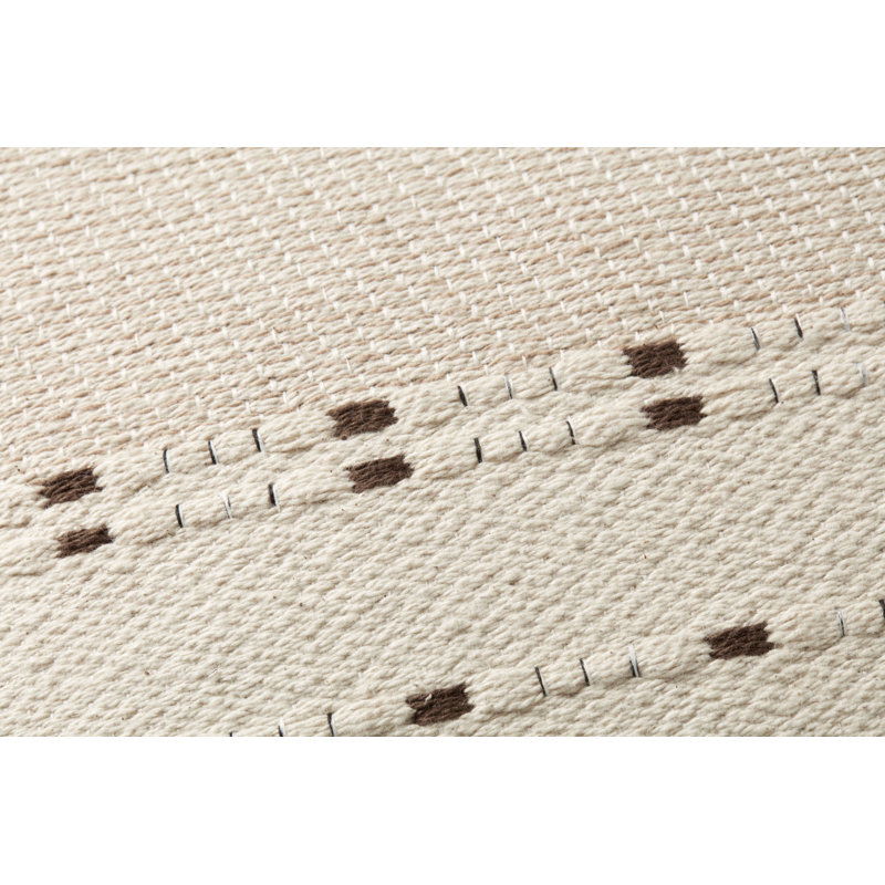 Beige and Terracotta Lumbar Pillow with Polyester Insert
