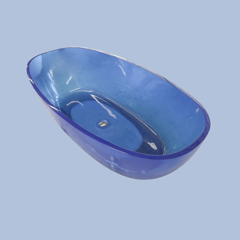 Baignoire de trempage autoportante à surface solide 64 po. X 29,6 po.