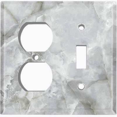 Marble Gray Print 3 Patterned 2 - Gang Standard Combination Wall Plate