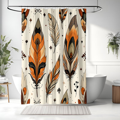 Rideau de douche avec tapis de bain