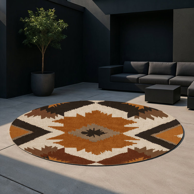 Tapis intérieur et extérieur Ancient Arches, Rond 5 pi