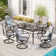 Alyah 6 - Person Metal Patio Dining Set with Rectangular Table