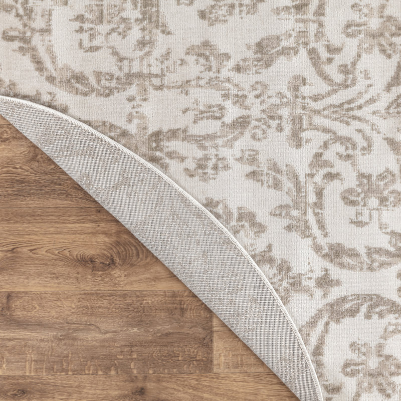 Tapis rectangulaire en polypropylène tissé à la machine Cristiaan, Rond 8 pi