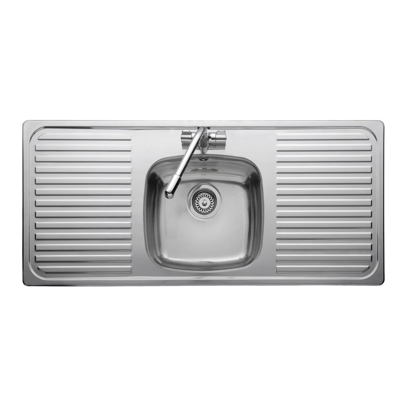 Linear 1160 x 508mm stainless steel inset sink with 1 bowl