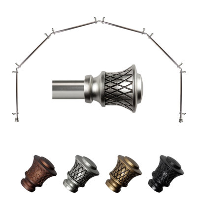 Steel Adjustable Bay Window Single Curtain Rod