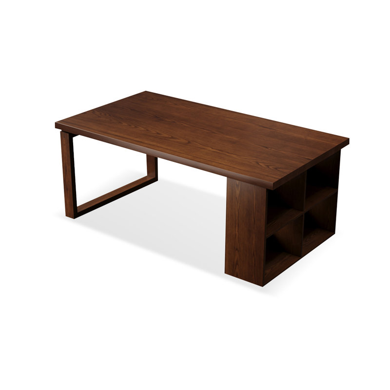 Bureaux rectangulaires en bois massif brun clair, H 29,53 po x l 55,12 po x P 27,56 po