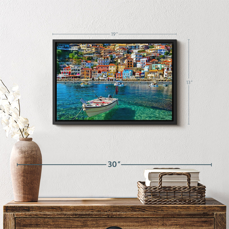 Plage "Impression sur toile Meniera Beach Town", H 13 po x l 19 po