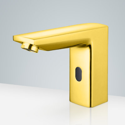Florence Gold-Tone Commercial Automatic Touchless Sensor Faucet – Deck Mount Hands-Free Faucet