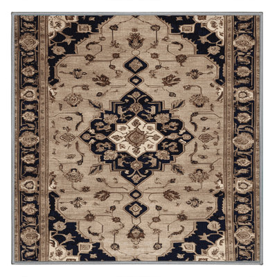 Tapis persan gris lavable à la machine