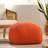 20.37 X 16.37 Inches Cotton Knitted Pouf - Orange, Adds Luxury To Home Orange Cube 20 16 Ideal For Relaxing And Extra Seating