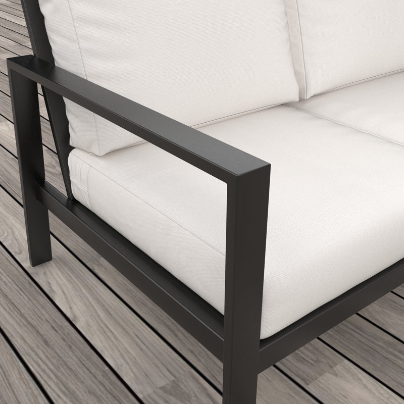 Ensemble de conversation Townsend avec coussins Sunbrella®, Tissu naturel Sunbrella®, Gris