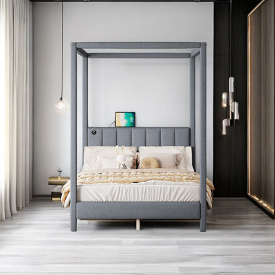 Upholstered Canopy Bed